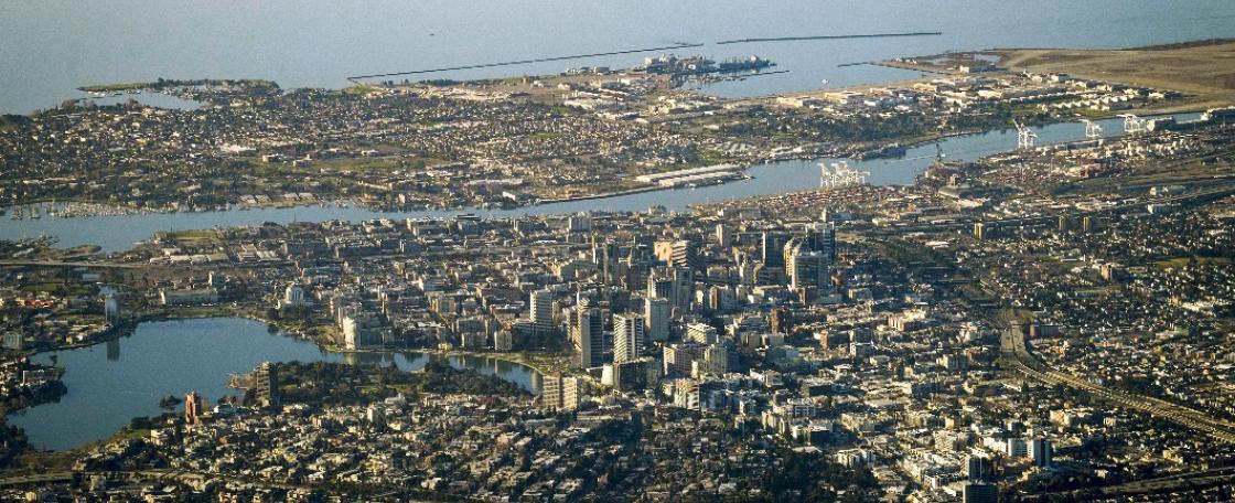 Aerial photo of the Oakland-San Francisco Bay Area
